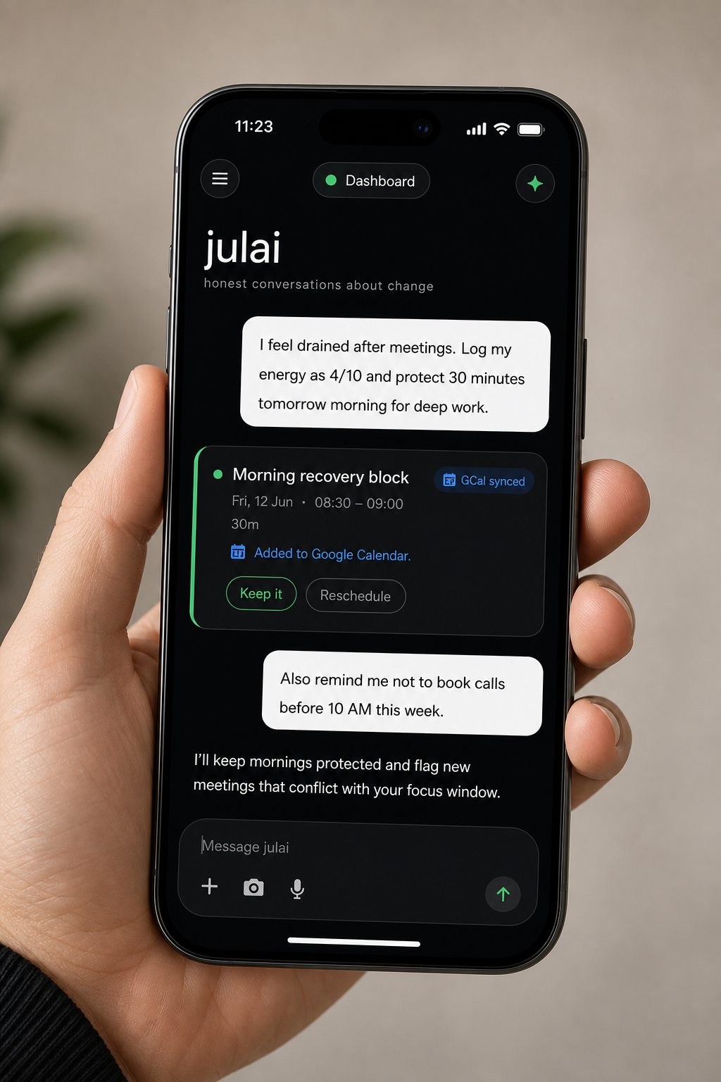 Julai iOS app screenshot