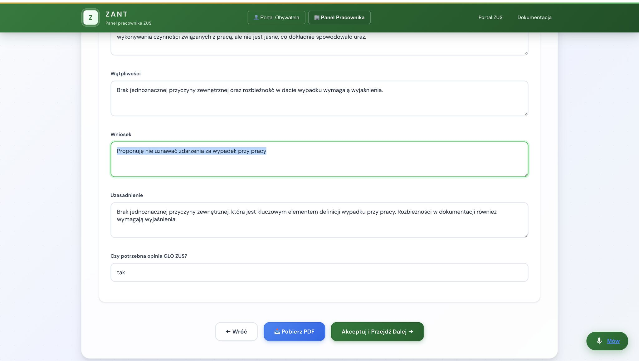 ZANT benefits navigator screenshot